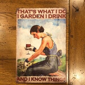 Tin gardening sign - retro replica-